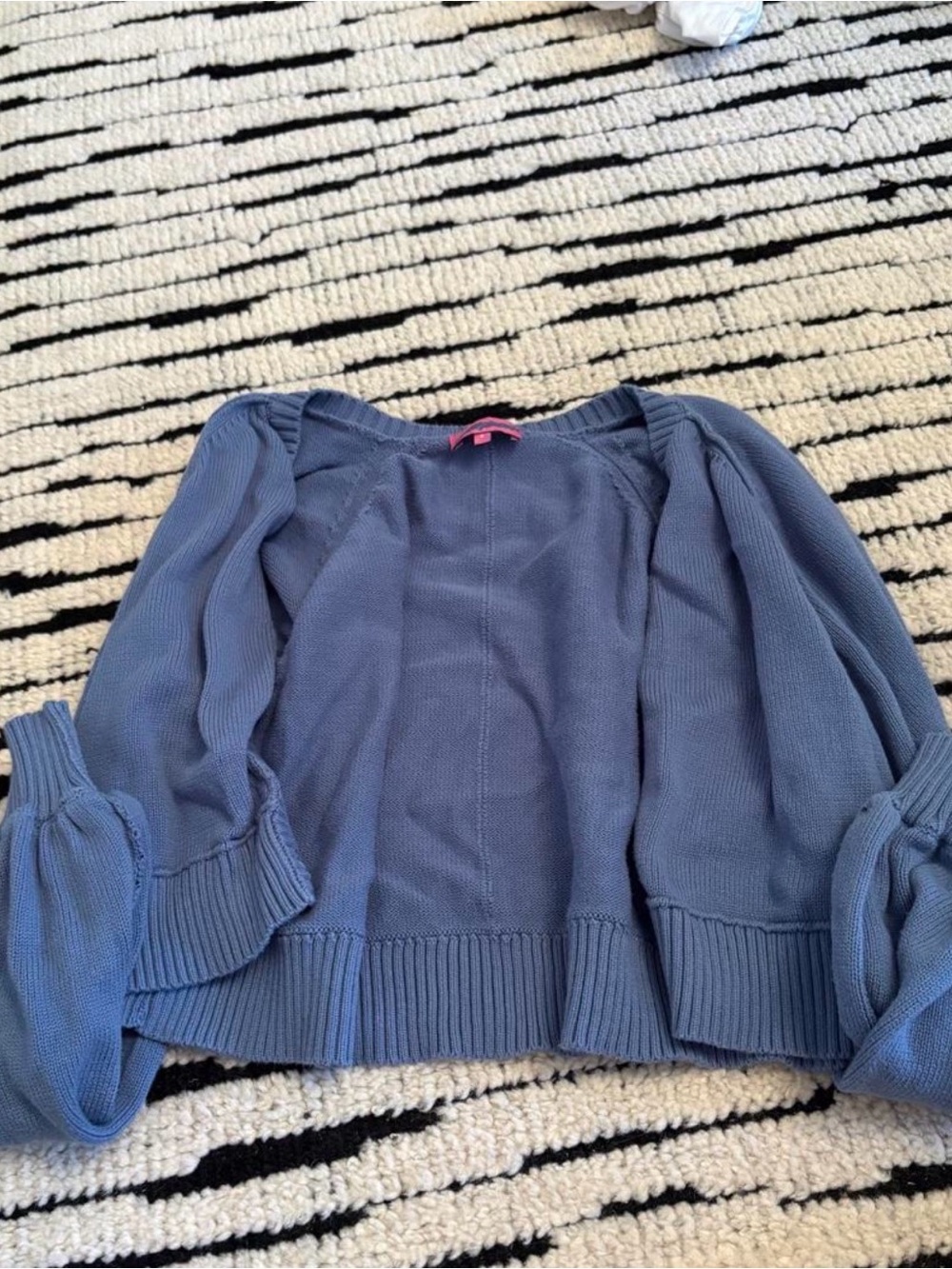 Edikted Dusty Blue Balloon Sleeve Knit Cardigan